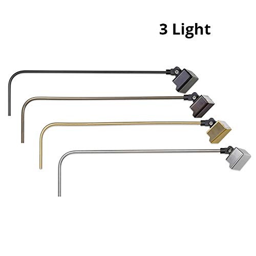 Situ Art Lighting Plug-in Micro Series LED Picture Light - 3000K, Black, Aluminum, 3 Light, Model P-MS