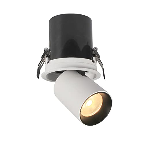 Aisilan 3 Inch 9W Recessed Spotlight Round LED Downlight Anti Glare Spot Light Adjustable Angle Downlight Warm White CRI97 for I