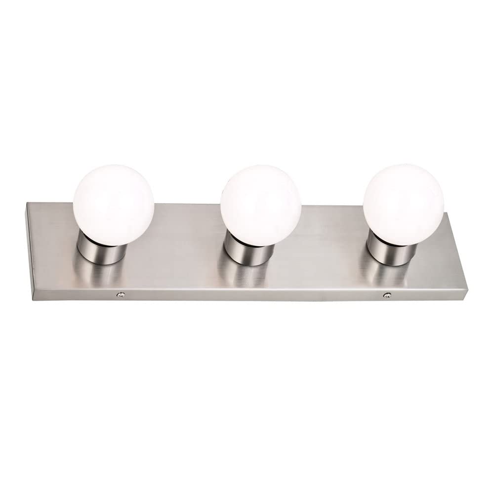 Design House 3-Light Vanity Light, Satin Nickel, Model 519280, Steel Material