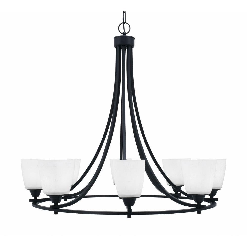 Toltec Lighting 3408-Mb-460 Paramount - 8 Light Uplight Chandelier-31 Inches Tall And 33.5 Inches Wide, Finish Color: Matte Black, Glass Color: White Muslin