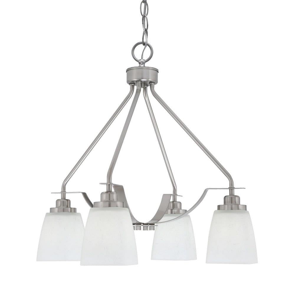 Toltec Lighting 2604-Bn-460 Odyssey - 3 Light Downlight Chandelier-21.5 Inches Tall And 16.25 Inches Wide, Finish Color: Brushed Nickel, Glass Color: White Muslin