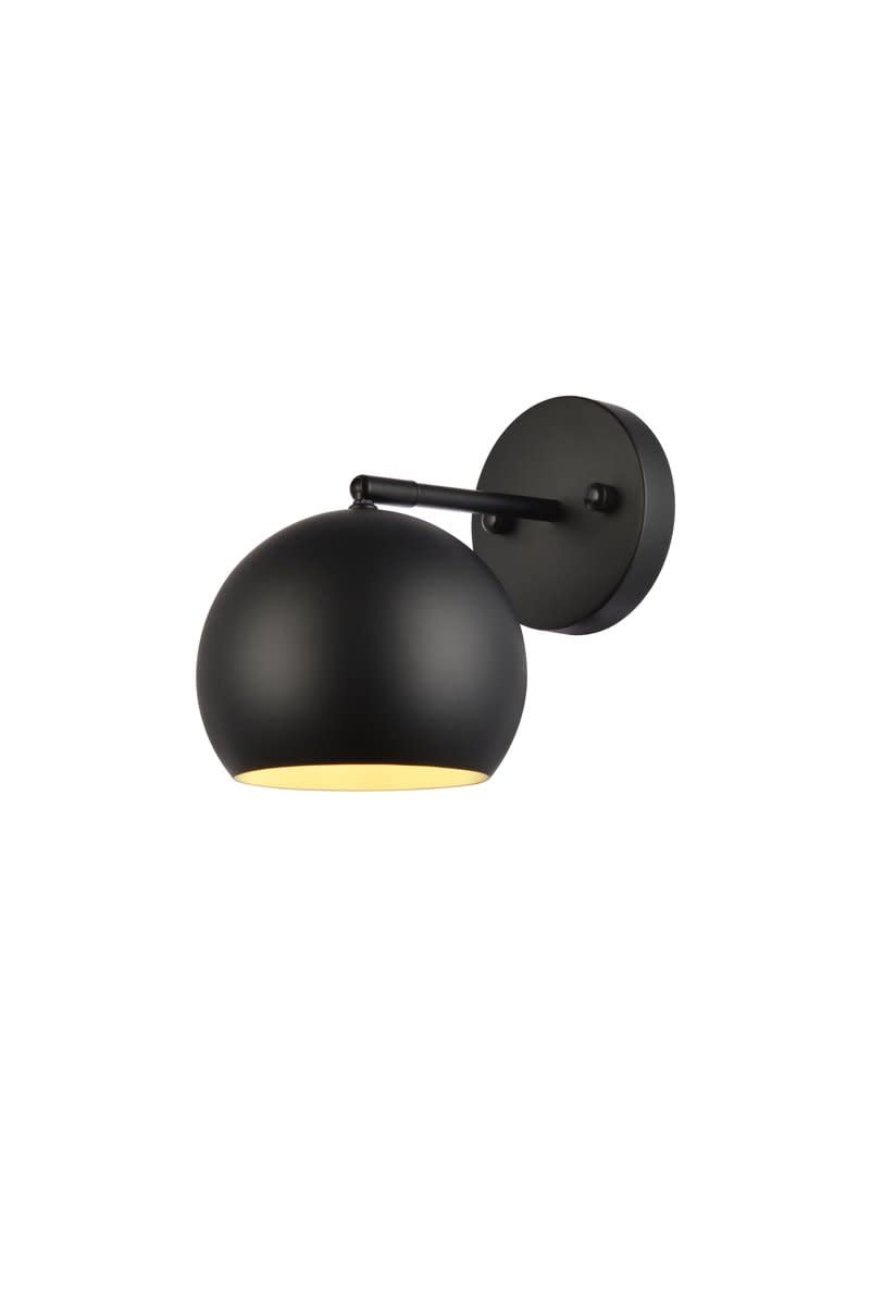 Living District Othello 1-Light Mid-Century Metal Wall Sconce in Black