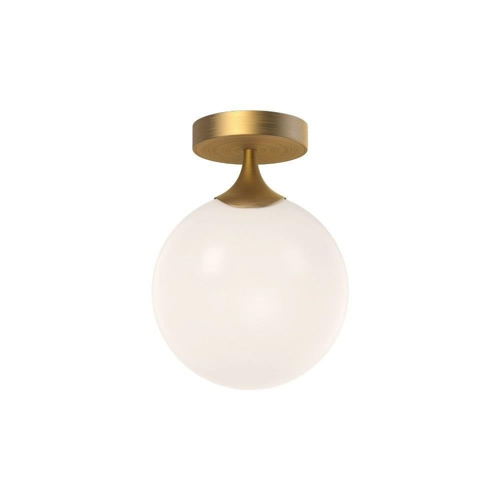 Alora Mood FM505108AGOP Nouveau Flush Mount, Aged Gold/Opal Matte Glass