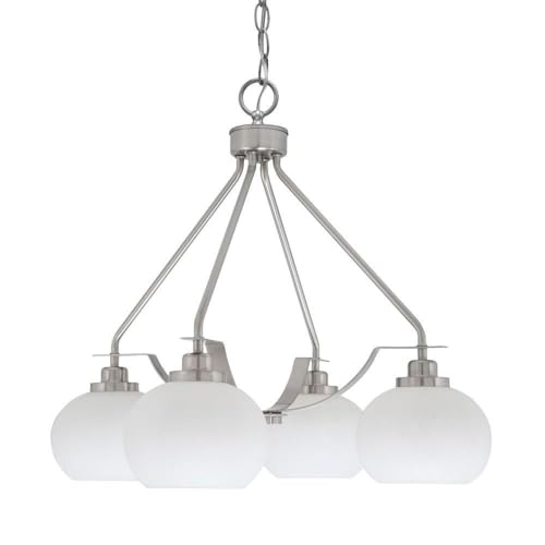 Toltec Lighting 2604-Bn-212 Odyssey - 3 Light Downlight Chandelier-21.5 Inches Tall And 19 Inches Wide, Finish Color: Brushed Nickel, Glass Color: White Muslin