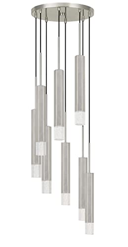 Cal Lighting Fx-3723-8P-Bs Transitional Led Pendant From Led Pendant Collection In Pewter, Nickel, Silver Finish, 16.00 Inches