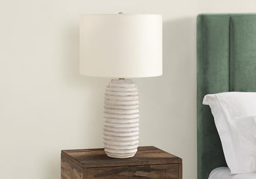 Monarch Specialties I 9742 Lightingtable Lamp, Cream Resin, Ivory/Cream Shade, Transitional