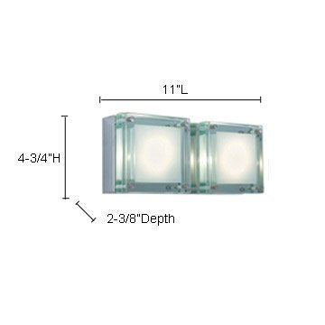 Jesco Lighting Ws306H-2Bi Quattro Line Voltage Series 306 2-Light Wall Sconce, Birch