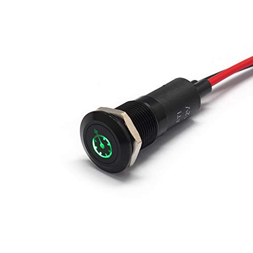 Alpinetech 12Mm 12V Led Metal Signal Indicator Pilot Dash Light For Cruise Control