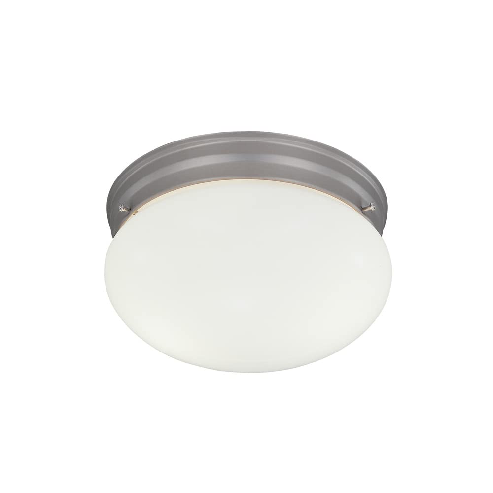 Designers Fountain 9 in 2-Light Ceiling Light with Frosted Glass Shade, Pewter, 4732-PW
