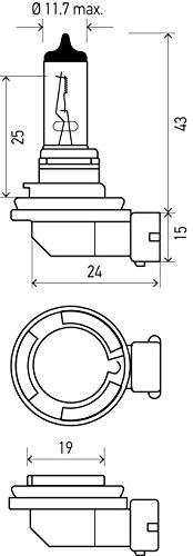 Hella H11 Xtreme Yellow Bulb - 12V 55W, 2 Pack - High Performance Automotive Lighting