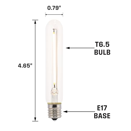 Westinghouse 5194120 3.5 Watt (40 Watt Equivalent) T6.5 Dimmable Clear Filament Led Light Bulb, Intermediate Base, 6 Pack