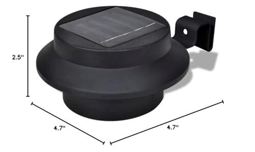 Vidaxl 6 Pcs Outdoor Solar Lamp Set, Led Fence Lights, Black, Durable Plastic, Energy-Saving, Easy Installation, Model 41180