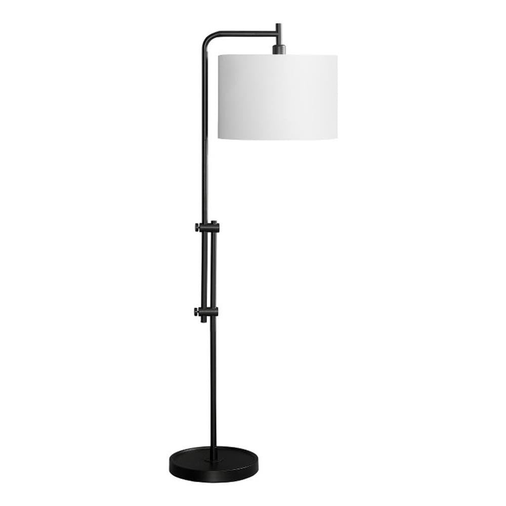 Monarch Specialties 9760, Black Cream, Contemporary Lighting 63&quot; H Floor Lamp Metal Ivory Shade, 20&quot; L x 14&quot; W x 63.5&quot; H