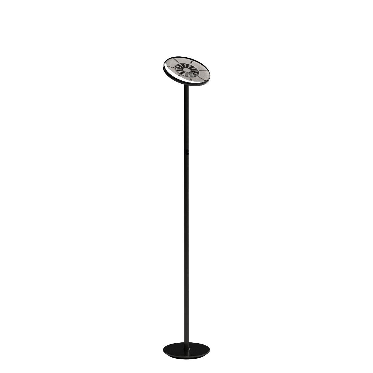 Brightech Sky LED Floor Lamp - Dimmable Tall Torchiere for Living Rooms & Offices, Brushed Nickel, Model SKYLED-BNKL