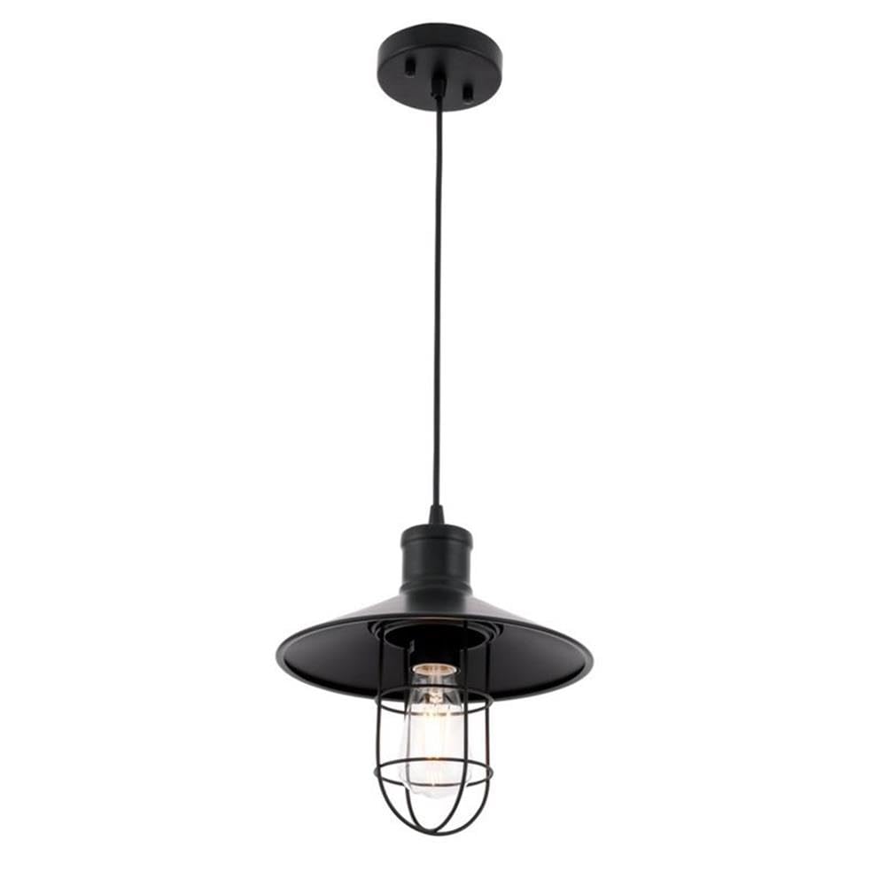 Living District Flaneur 1-Light Metal Pendant in Black Finish