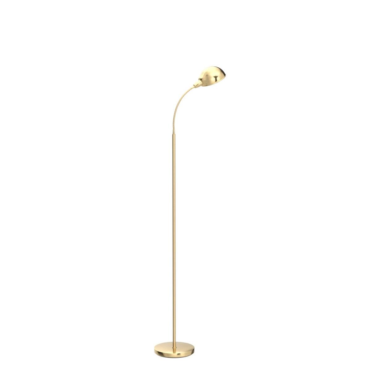 Brightech Regent LED Floor Lamp, Adjustable Gooseneck, Tall Skinny Design, Antique Brass, Model BT-FL-RGNT