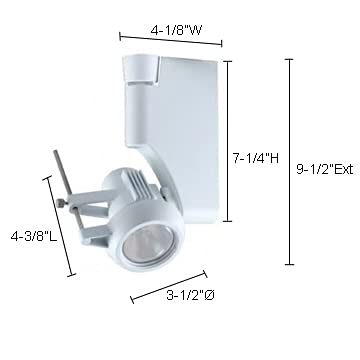 Jesco Lighting Hmh270P2039-W Contempo 270 Series Metal Halide Track Light Fixture, Par20, 39 Watts, White Finish