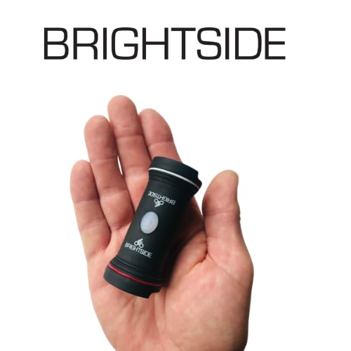 Brightside Bike Helmet Light - 2 in 1 Front & Rear Light, Waterproof, Rechargeable, 43 Hour Runtime, Red/White, Model TS01, Fits Most Helmets
