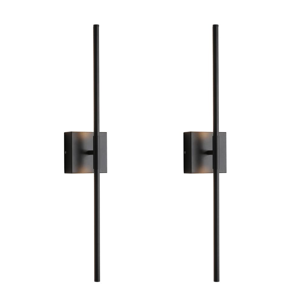 Kuzzull Wall Sconces Set Of Two Matte Black Wall Light Fixtures Wall Lamp With Led 3000K 12W Sconces Wall Lighting Wall Lights S