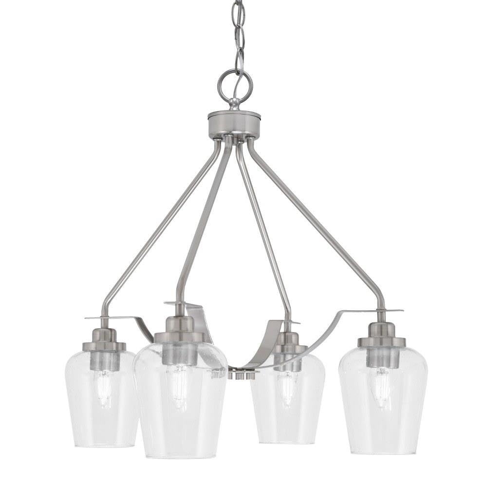 Toltec Lighting 2604-Bn-210 Odyssey - 3 Light Downlight Chandelier-22.5 Inches Tall And 16.75 Inches Wide, Finish Color: Brushed Nickel, Glass Color: Clear Bubble