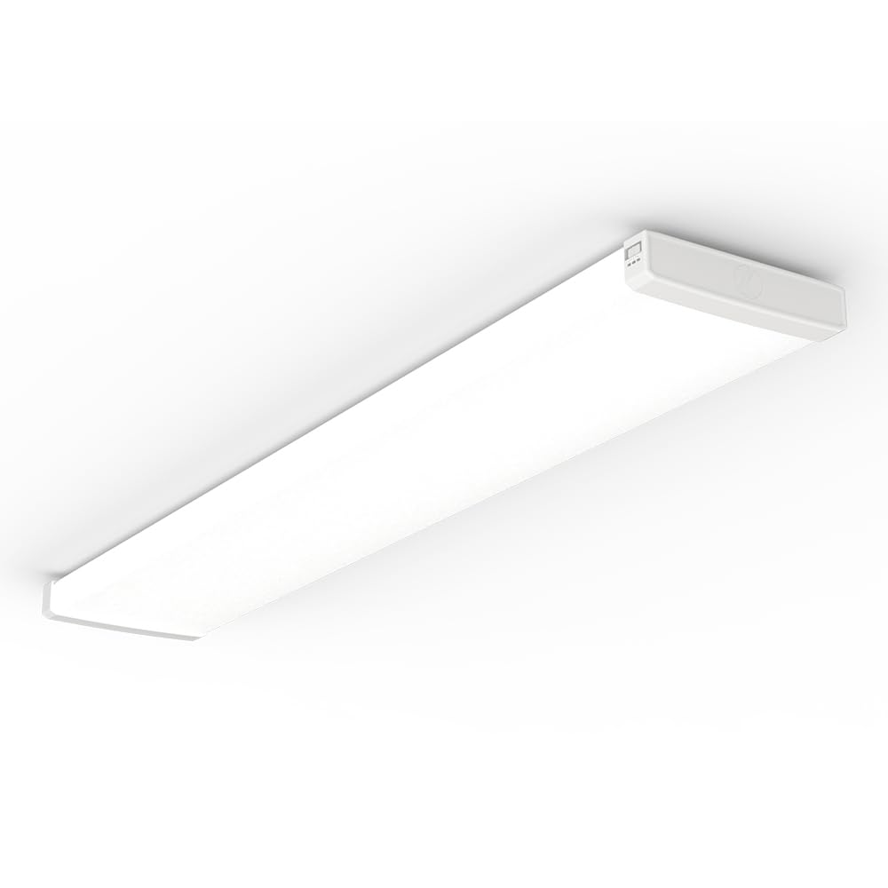 Lithonia Lighting Truwrap 4 Foot Led Ceiling Light Fixture  Low-Profile Wraparound Led Shop Light  Adjustable Lumens  Selectable Warm White/Cool White/Daylight Color  Flat Diffuser  Medium Width