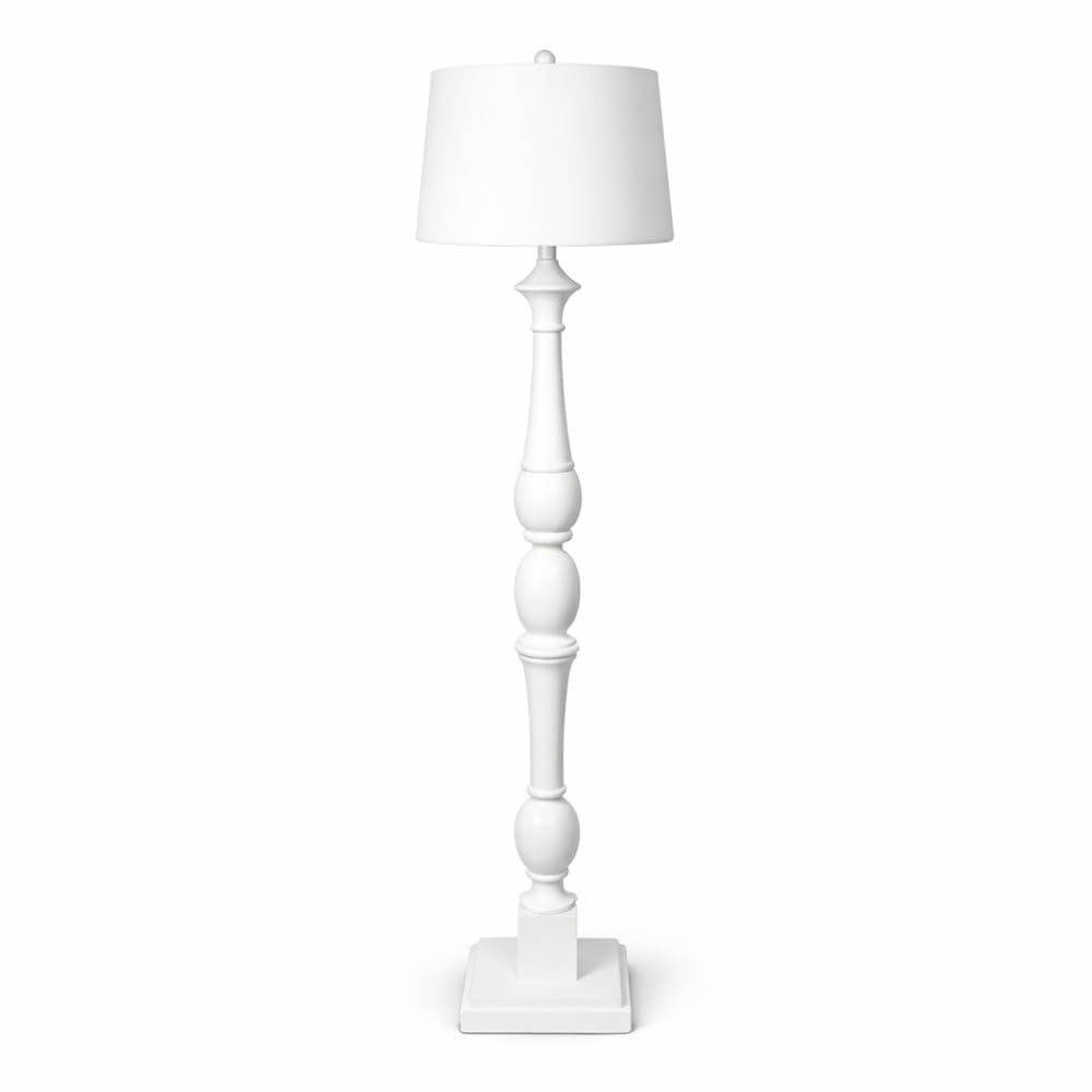 Decor Therapy Crossmill Resin Baluster Floor Lamp, Satin White