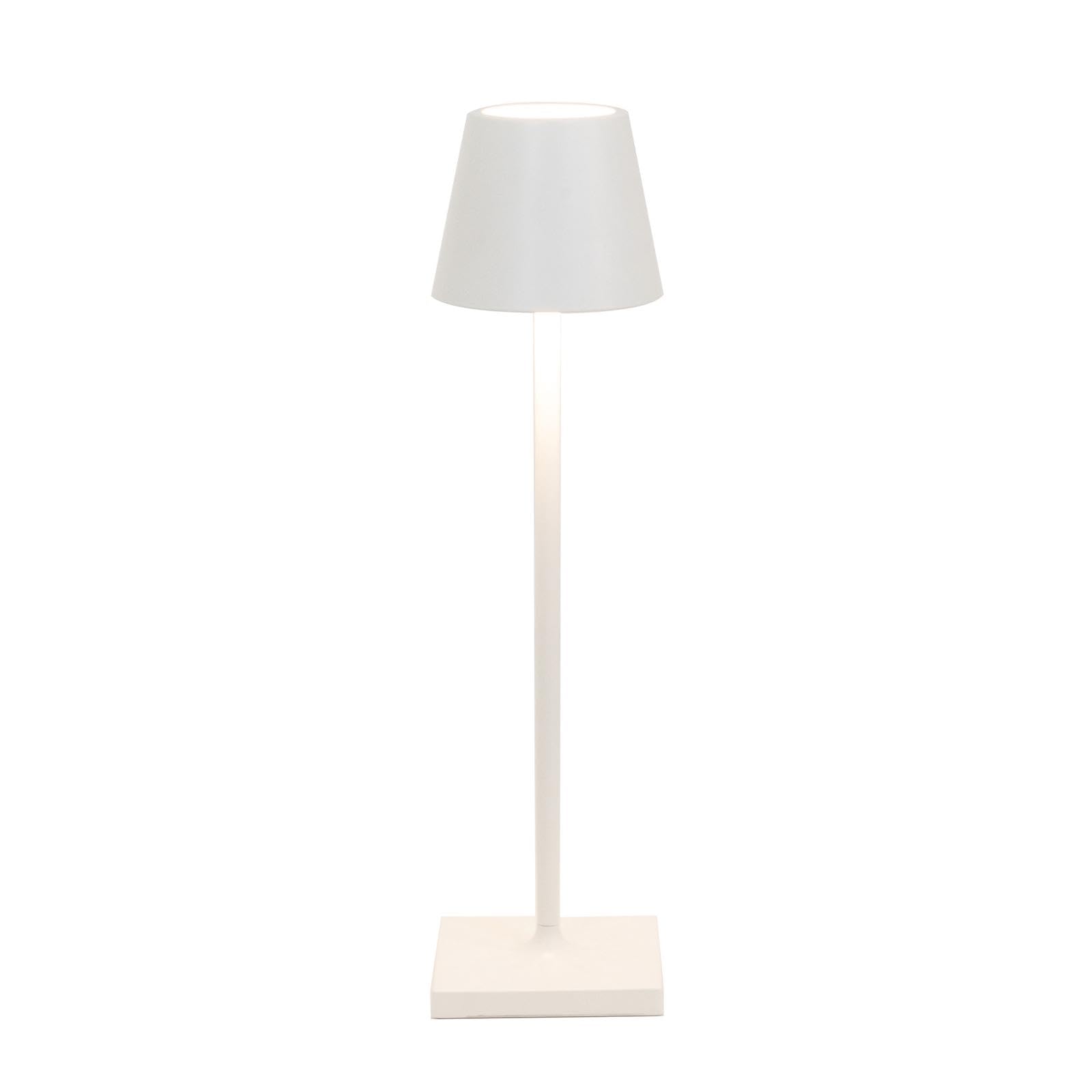 Zafferano Poldina Micro Lamp Rechargeable Cordless Table Lamp Touch Control 10.8 Inches White Model LD0490B3
