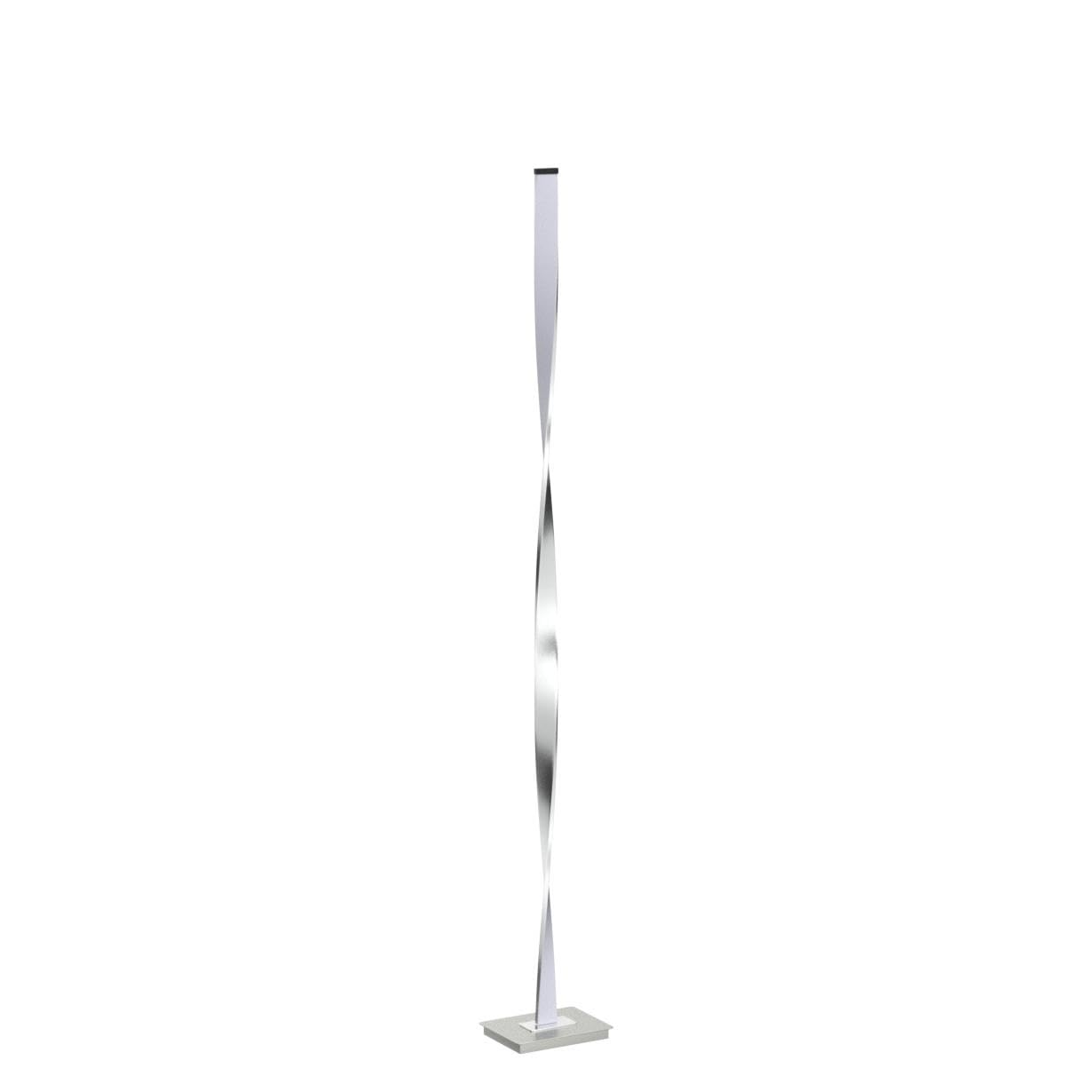 Brightech Helix LED Floor Lamp - 48in Tall, Dimmable, Metal, Warm White Light, Platinum Silver, Model BT-FL-HLX-SLVR