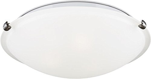 Sea Gull Lighting 7543502En3-962 Clip Flush Mount Ceiling Fixture, Two - Light, Brushed Nickel Finish