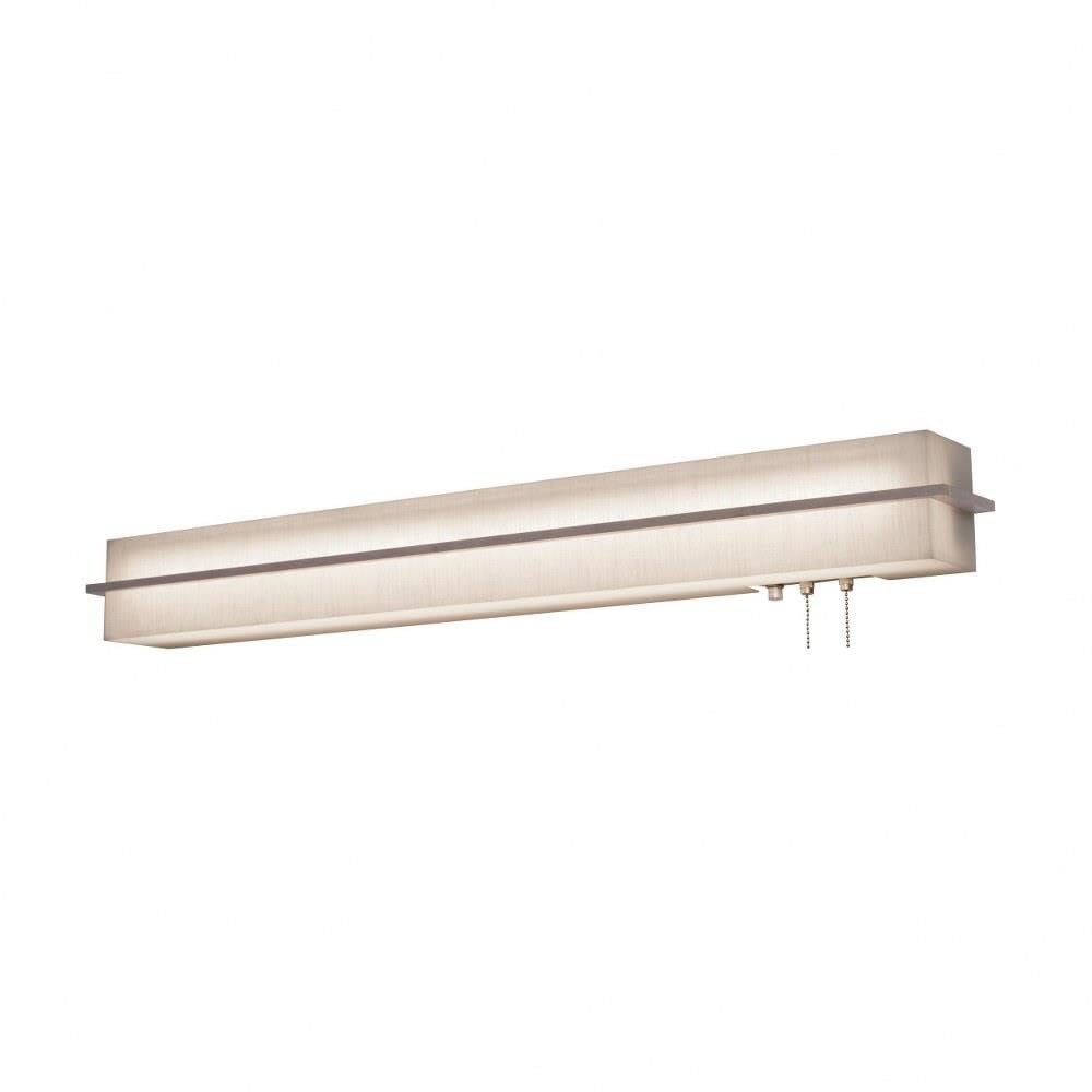 Apex 38 LED Overbed Wall Light - Weathered Grey Finish - Linen White Shade