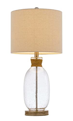 Cal 25.5in Height Glass Table Lamp - Bubble Glass with Resin Base, Model BO-3023TB