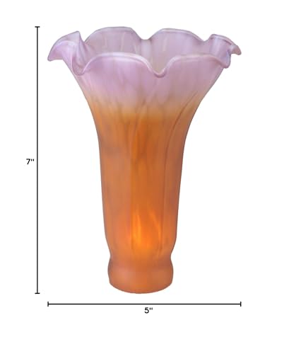 Meyda Tiffany Pond Lily Shade 10177, Amber Purple, Metal, 4.50 inches, Bronze Finish