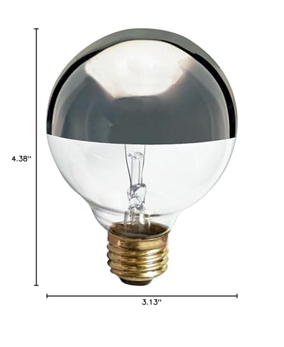 Satco S3860 120V Medium Base 25-Watt G25 Light Bulb, Silver Crown