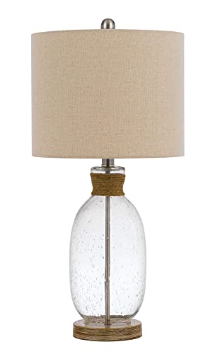 Cal 25.5in Height Glass Table Lamp - Bubble Glass with Resin Base, Model BO-3023TB