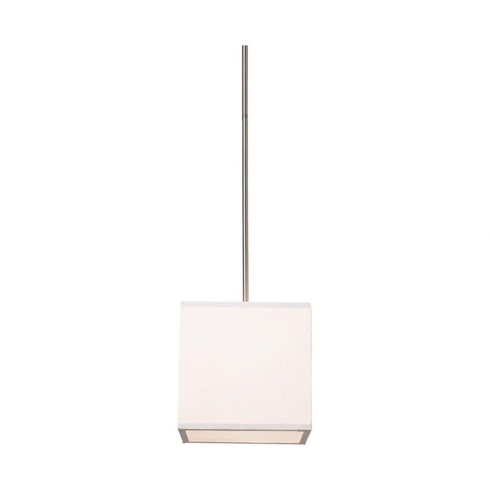 Artcraft Lighting Mercer Street Small Square Chandelier, White with White Linen Shade