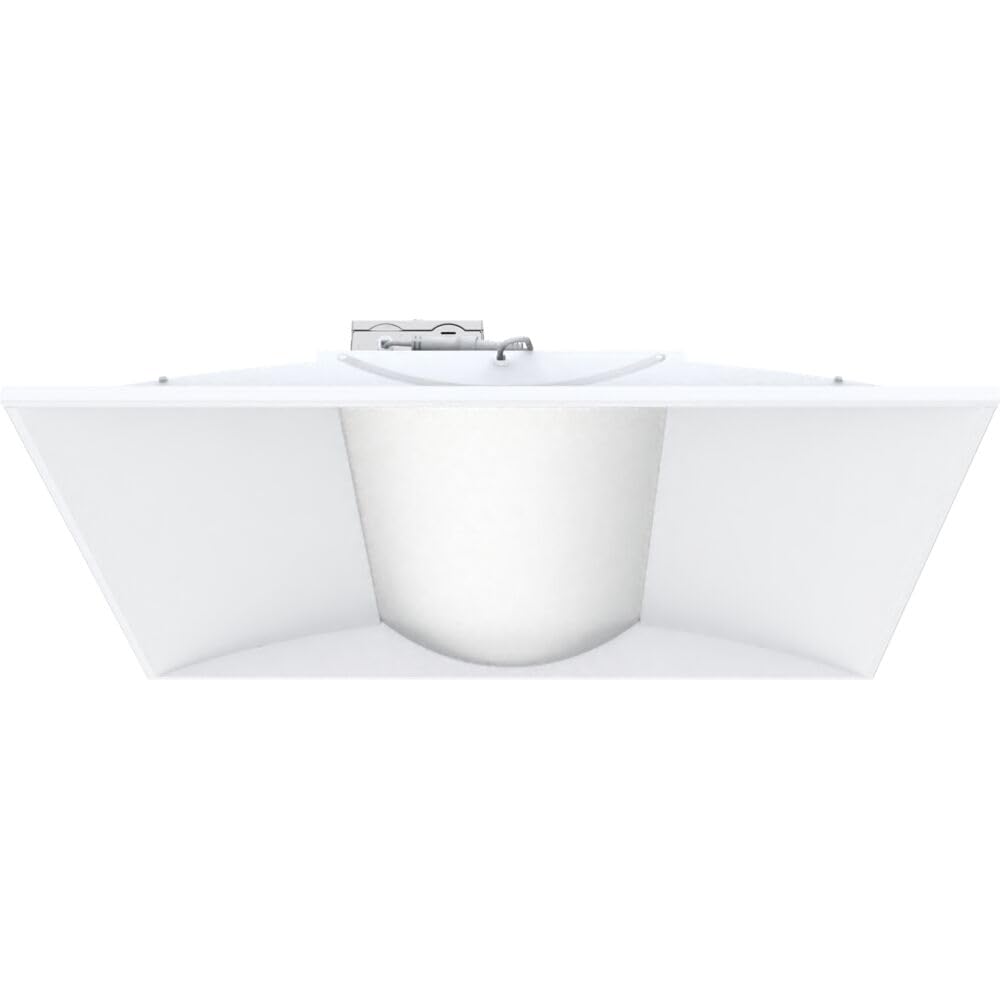 Lithonia Lighting 2X2 Led Troffer Light  Stack Switch Led Lay-In Ceiling Light Fixture  Adjustable Lumens  3500K/4000K/5000K Switchable Color Temperature  Includes Emergency Battery Backup  White