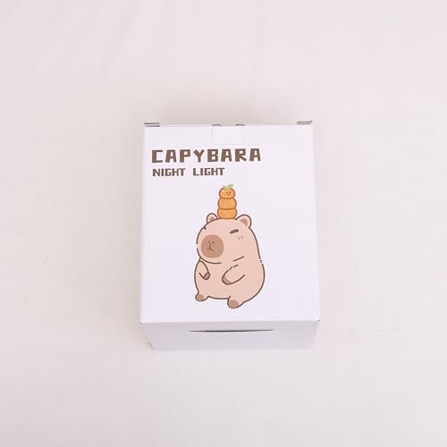 Ammonite Ammonite Capybara Night Light - Soft Silicone LED Lamp for Kids, Orange, Model FSGY, Nursery Decor, Xmas/Birthday Gift