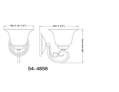 Hardware House Tuscany Bath/Wall Lighting Fixture, Glass, Black, Model 544858