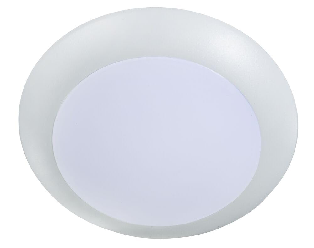 Topaz 6 Inch LED Surface Mount Disk Light - 11W 5CCT Selectable, 2700K-5000K, White, Model SDL6/11W/WH/D