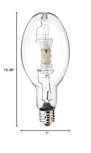 Satco S5837 3400K 1500-Watt Clear Universal Mount Mogul Base Bt56 Metal Halide Lamp