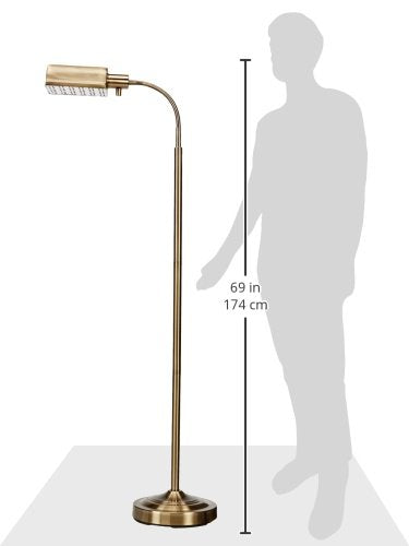 Daylight24 402051-07 Natural Daylight Battery Operated Cordless, Antique Brass Floor Lamp