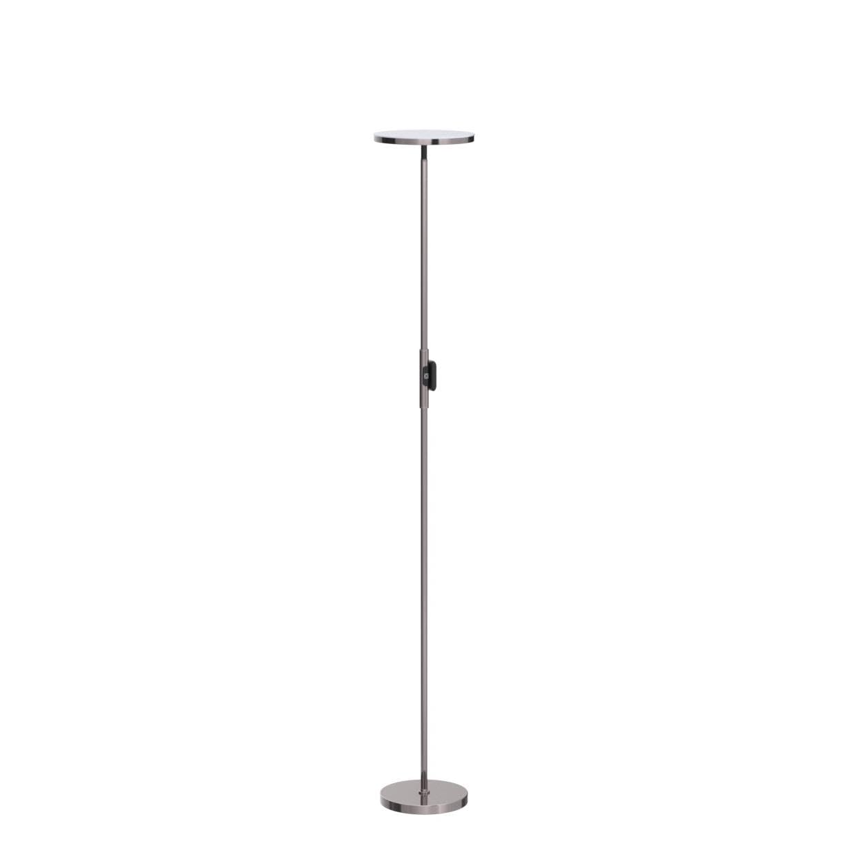 Joofo Brushed Nickel Floor Lamp, 30W/2400Lm Led Torchiere With Remote & Touch Control