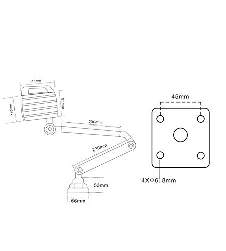 12W 110V-220V Adjustable Aluminum Alloy Industrial Machine Light Ip68 Led Work Light For Lathe, Cnc Milling Machine, Drilling Ma