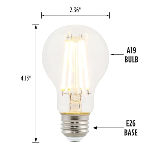 Westinghouse Lighting 5259000 8 Watt (75 Watt Equivalent) A19 Dimmable Clear Filament Led Light Bulb, Medium Base