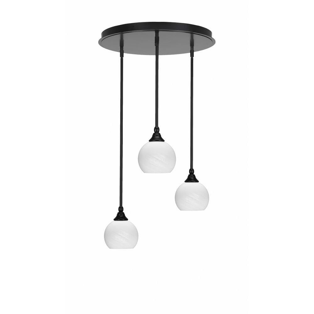 Empire 3 Light Cluster Pendalier in Matte Black Finish (2183-MB-4101)