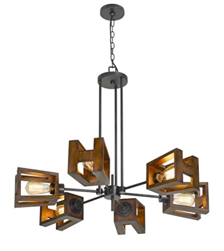 Cal Lighting Fx-3739-6 Transitional Six Light Chandelier From Biel Collection In Bronze/Dark Finish, 35.00 Inches