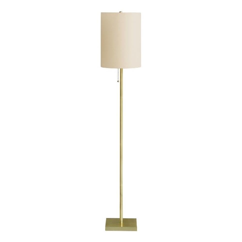 Monarch Specialties I 9759 Lighting, Floor Lamp, 62&quot; H, Brass Metal, Ivory/Cream Shade, Contemporary
