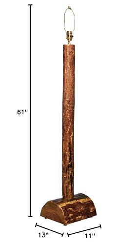 Montana Woodworks Log Floor Lamp, Puritan Pine, Wood, 11inL x 13inW x 61inH, Model MWGCFL
