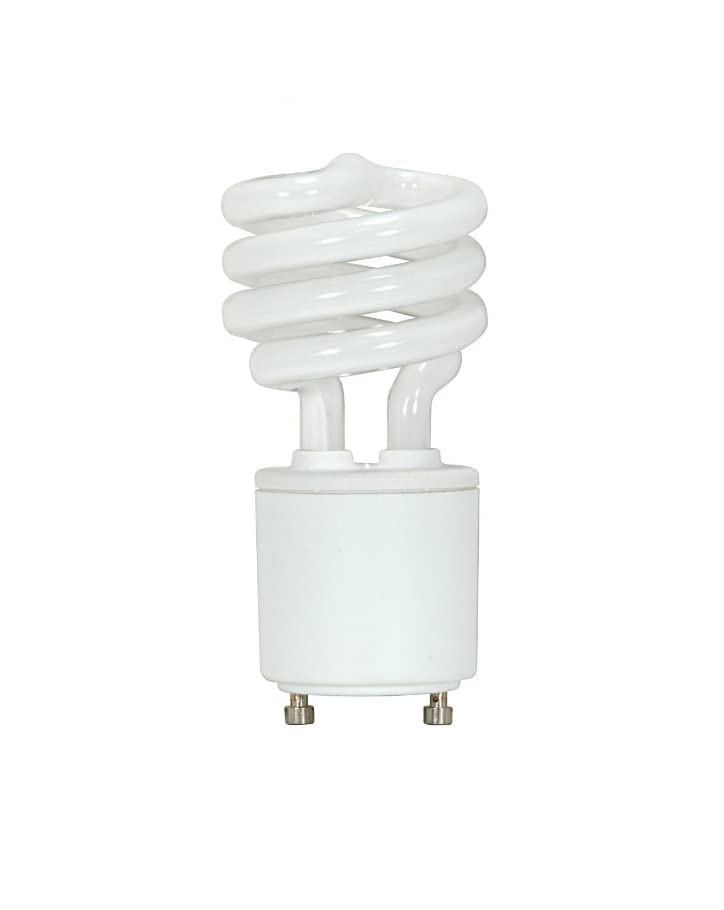 Satco Mini Spiral Compact Fluorescent Lamp 18W 2700K GU24 Base 2-Pack Warm White S8205
