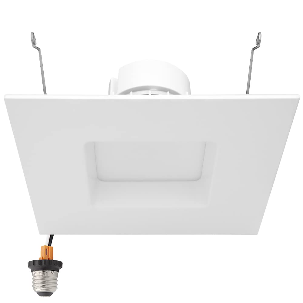 Maxxima 6 in. 5 CCT Retrofit Recessed Square LED Downlight - 1200 Lumens, Color Selectable 2700K-5000K (2700K/3000K/3500K/4000K/